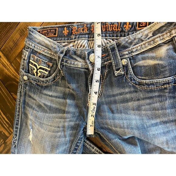 Rock Revival Angela Capri Jeans Women 26 Embellished Western Cowgirl Y2K Stitch - Picture 7 of 15